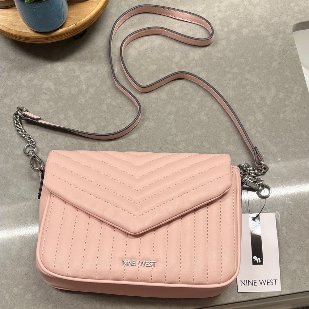 Nine West Blush Quilted Crossbody Bag